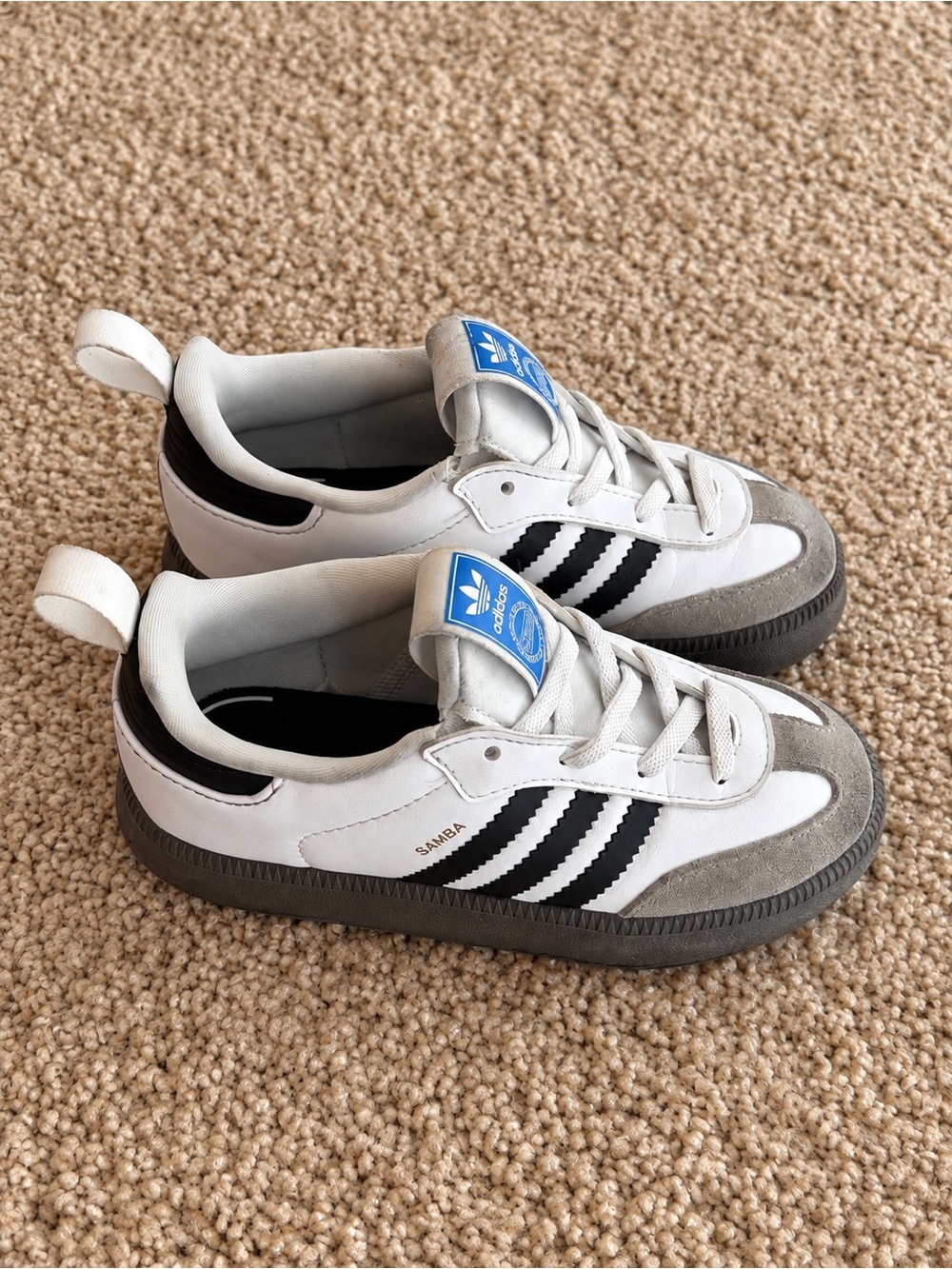 Adidas Samba Kids Sneakers â Size 10K â White & Black